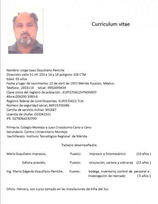 Chofer Particular Merida Doplim 120075